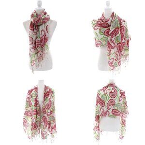 Paisley Fringe Scarf Wrap Pink‎ Versatile Romantic Bohemian Feminine Casual Boho
